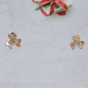 Silver Filled Flower and Moissanite Stone Earrings